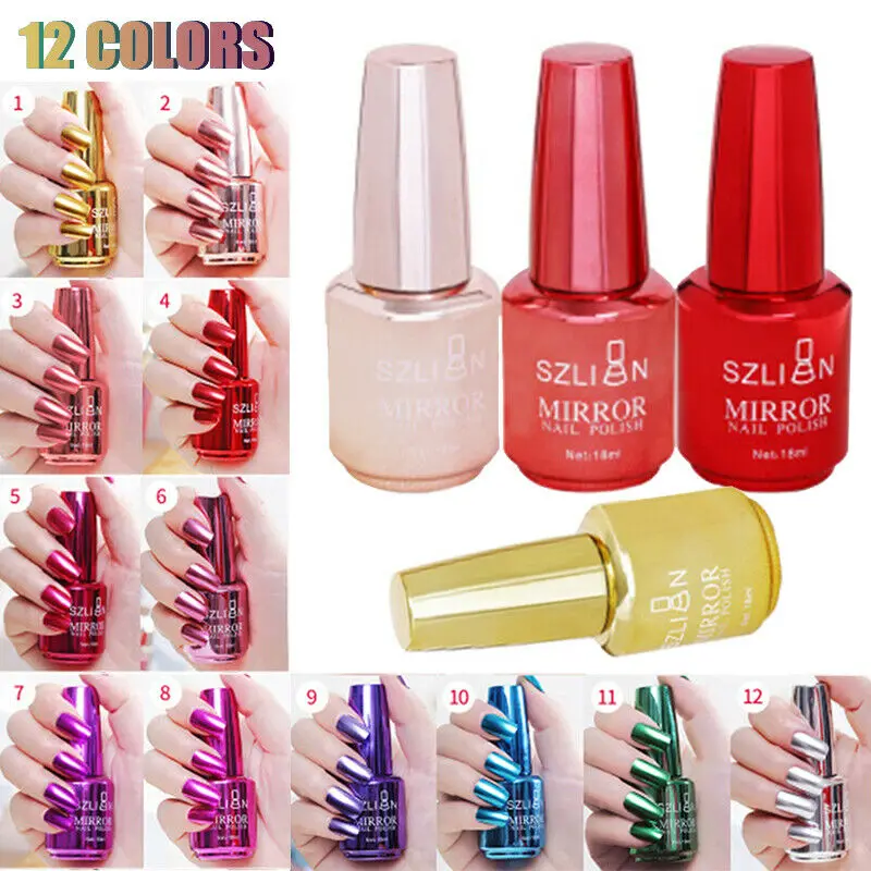 Горячая Распродажа 12 цветов зеркальный лак для ногтей волшебный женский
