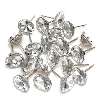 20pcs diamond pattern crystal upholstery nails button tacks studs pins 20mm dia sofa wall decoration furniture accessory