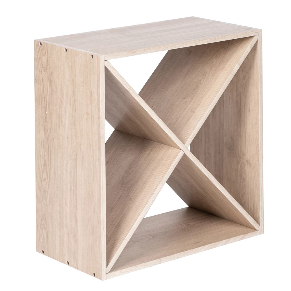 

Creative Wooden 4 Cube Wine Rack Holder 12-16 Bottles Classic Style Wine Display Shelf for Bar Wine Cellar Cabinet Pantry