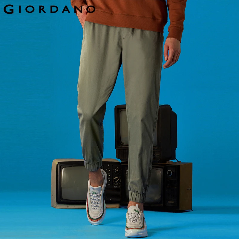 Giordano мужские повседневные брюки с резинкой на талии и в районе щиколоток из
