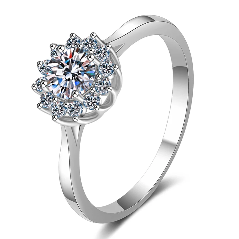 Категории 925 Серебряное обручальное кольцо 0.5ct Муассанит бриллиантами