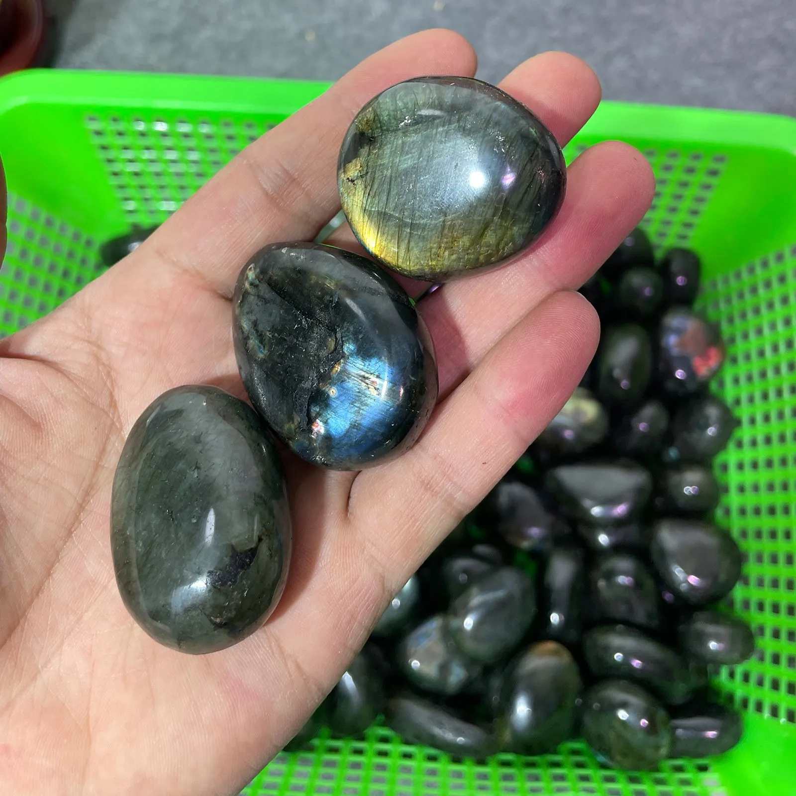 

Natural Fluorite, Moonstone, Crystal, Healing Stone, Handle Stone Ornaments Natural fluorite moonstone ornaments