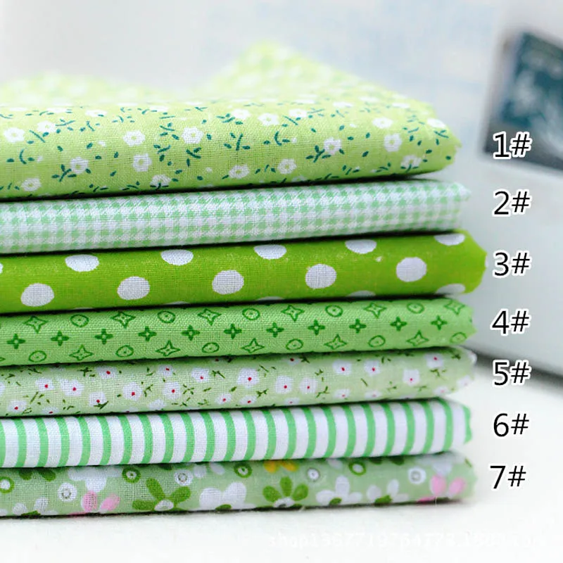 7 листов/упаковка детская хлопковая ткань с цветочным принтом 25 х25 см|Ткань| |