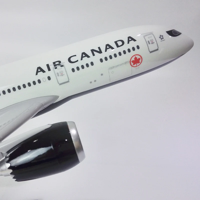 

43cm Resin Airplane Model Black B787 Canadian Old Static Aircraft Model Air Canada Boeing 787 Airbus Airways Model Adults Toys