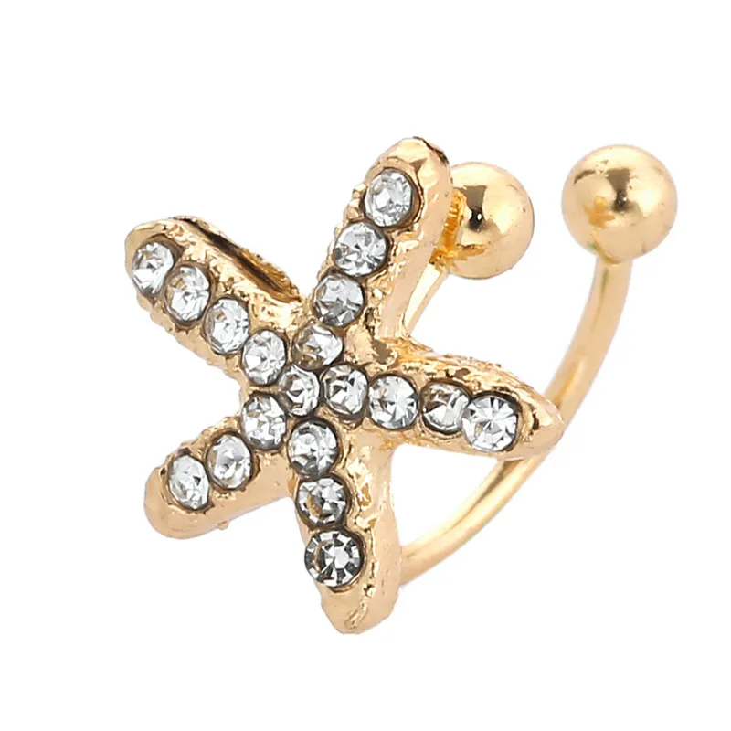 Женские серьги гвоздики с кристаллами в форме морской звезды|Серьги-гвоздики| |