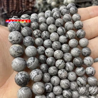 natural stone map jaspers beads round loose spacer beads 15 strand 4 6 8 10 12 mm for jewelry making diy bracelet accessories