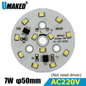 Светодиодный Светильник направленного света smd2835, интегрированный Драйвер IC, 7 Вт, 50 мм, переменный ток 220 В, 18 Вт, 15 Вт, 12 Вт, 9 Вт, 7 Вт, 5 Вт, 3 Вт для нижсветильник света сделай сам