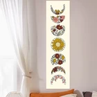 Настенный гобелен с абстрактным рисунком Луны и солнца, декоративный настенный гобелен с цветами и Луной для спальни, гостиной