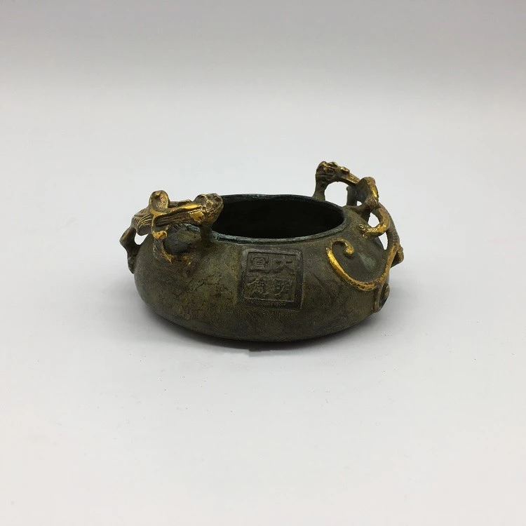 

Collection Chinese Brass Carved Animal Pixiu Incense Burner Censer Copper Ashtray Exquisite Small Statue