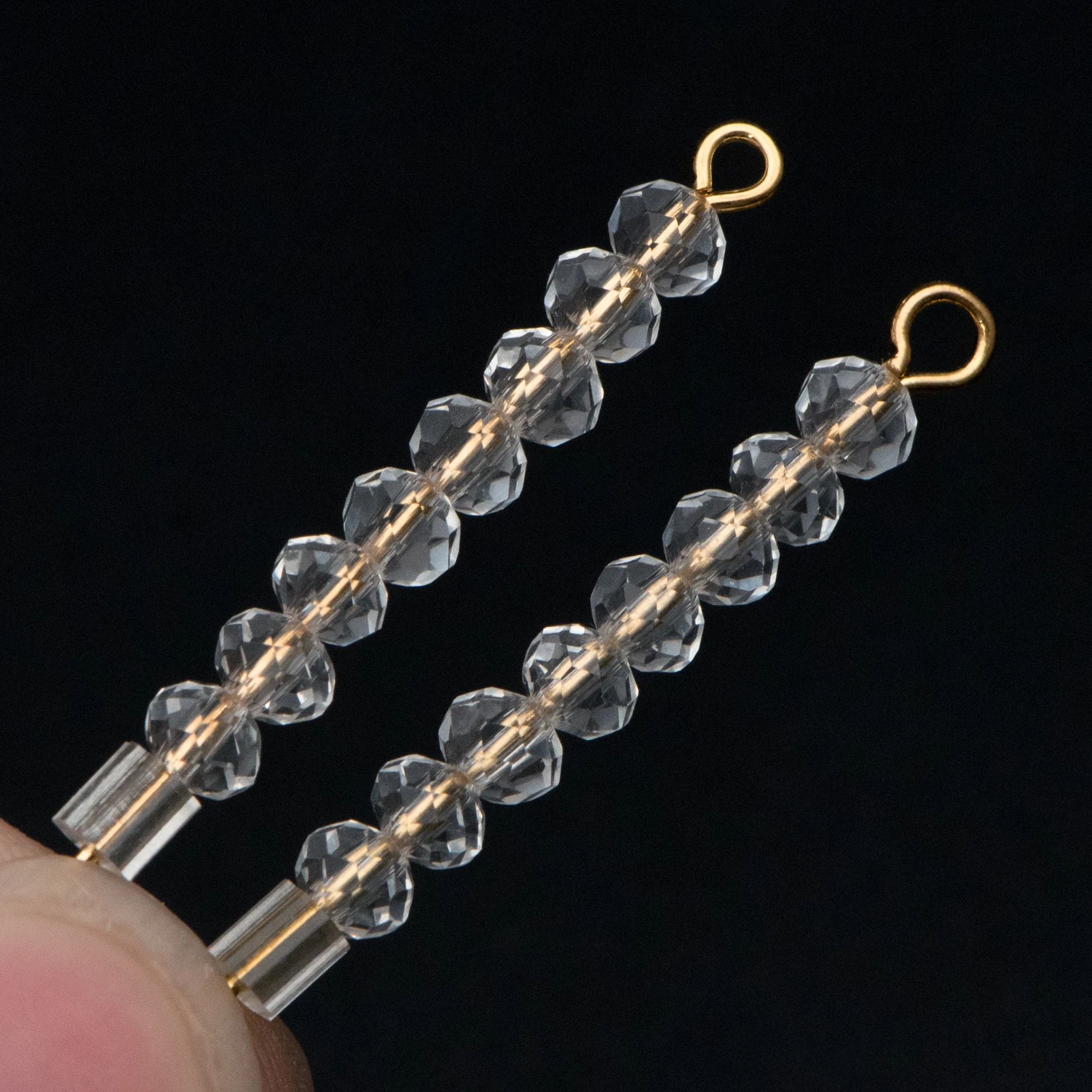 Граненые стеклянные бусины лунный камень прозрачный 3x4 мм для DIY ювелирных