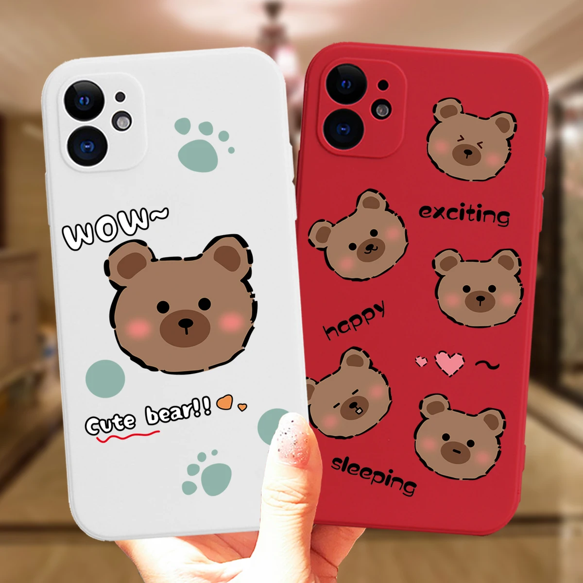 Модный Роскошный чехол для телефона с изображением милого медведя iPhone 11 12 Pro XS Max XR