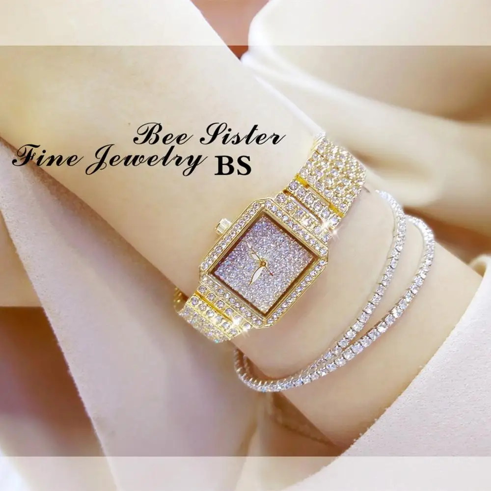 Женские кварцевые часы 2020 женские с кристаллами бриллиантами под платье браслет