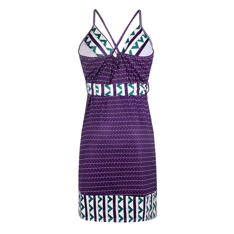 Женское платье с поясом bunvel летнее лоскутного покроя геометрическим узором