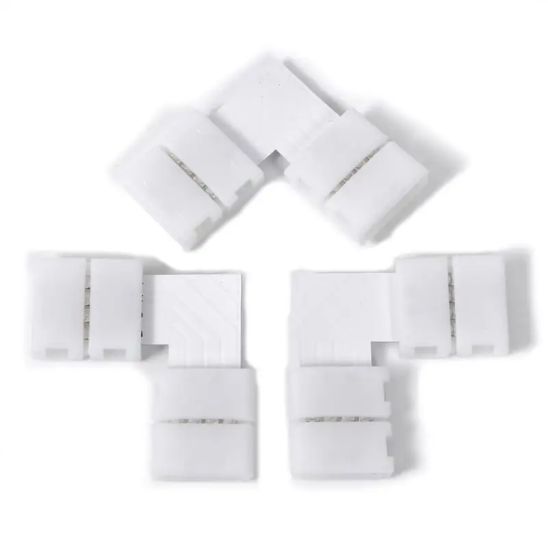 

10 мм, l-образный 4 контакта, светодиодный RGB коннектор, угловые соединители под прямым углом, 4 проводника для 5050 3528, светодиодный