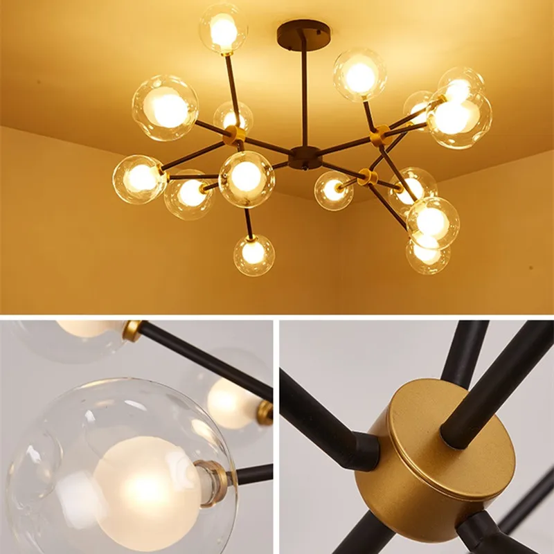 Черная люстра освещение для кухонного островка столовой искусство в