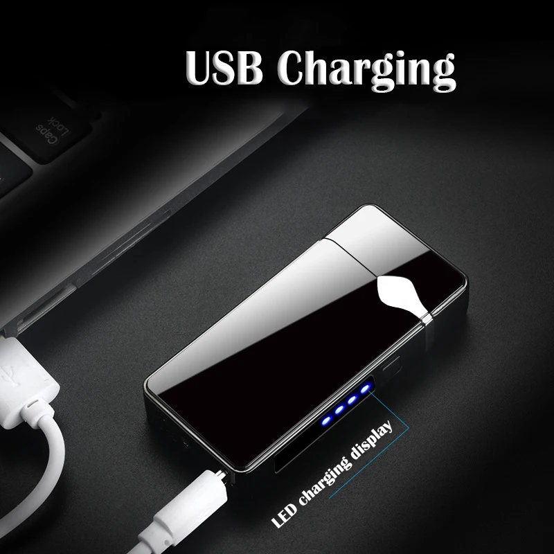 Необычная зажигалка с двойной дугой и USB зарядкой электрическая ветрозащитная