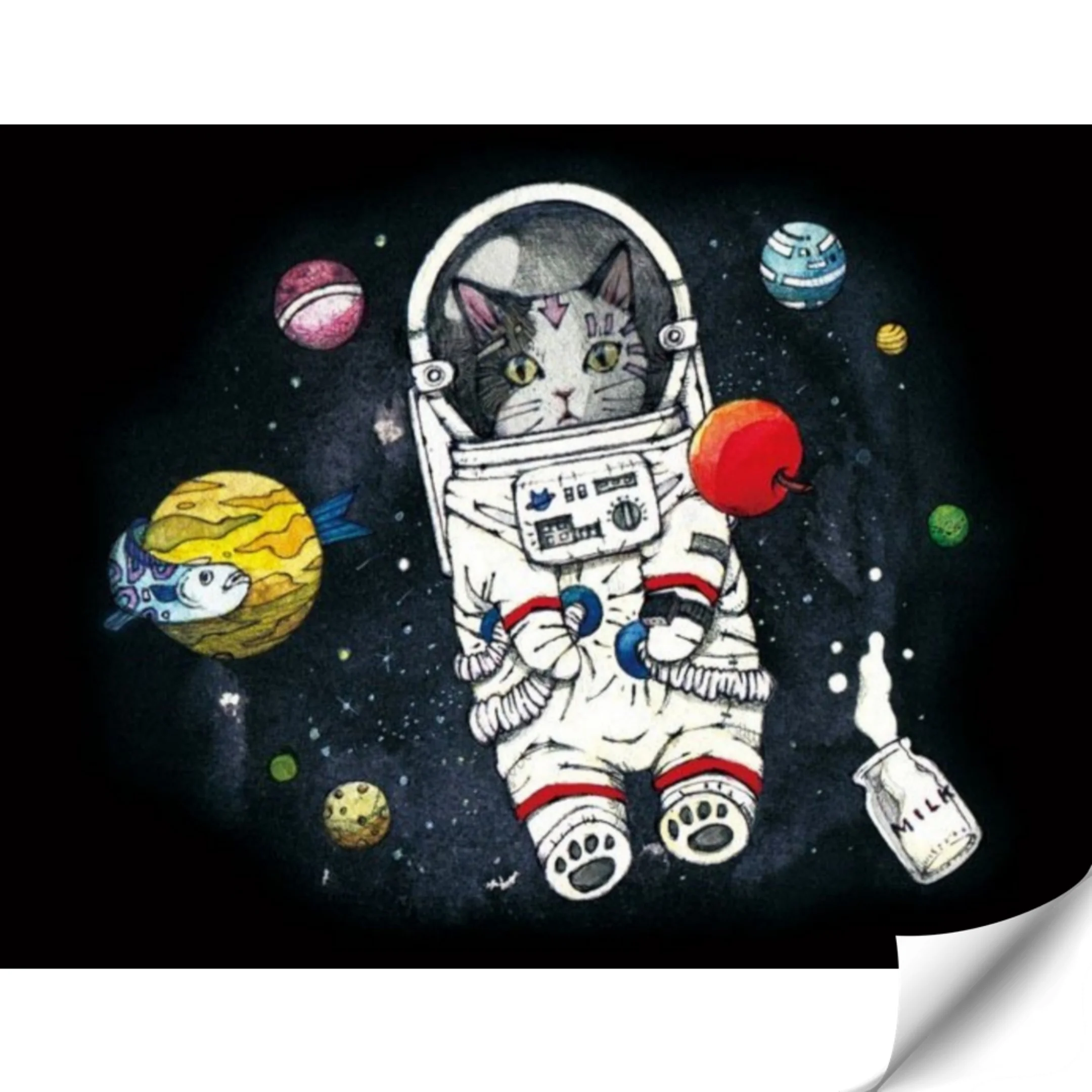 

Puzzle 500 Piece Wooden Jigsaw Cute Cat Astronaut Board Game Scrabble Adults Puzzle Educational Tangram Bedroom Decoration E5PT