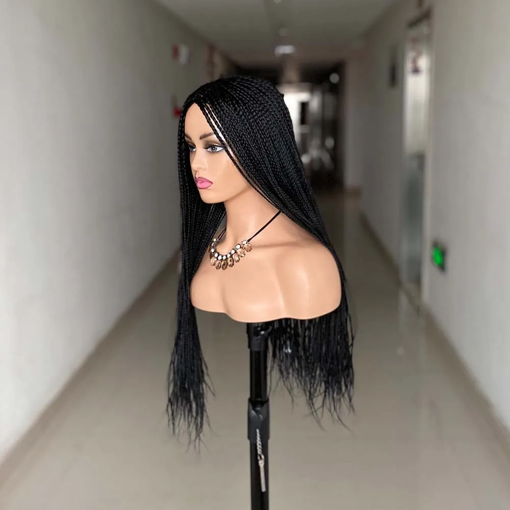 New DIY Braided Wigs Straight Dress Wig Box Braid Synthetic Ombre Blonde Long Braids Wigs For Women Black Fashion In Daily Use