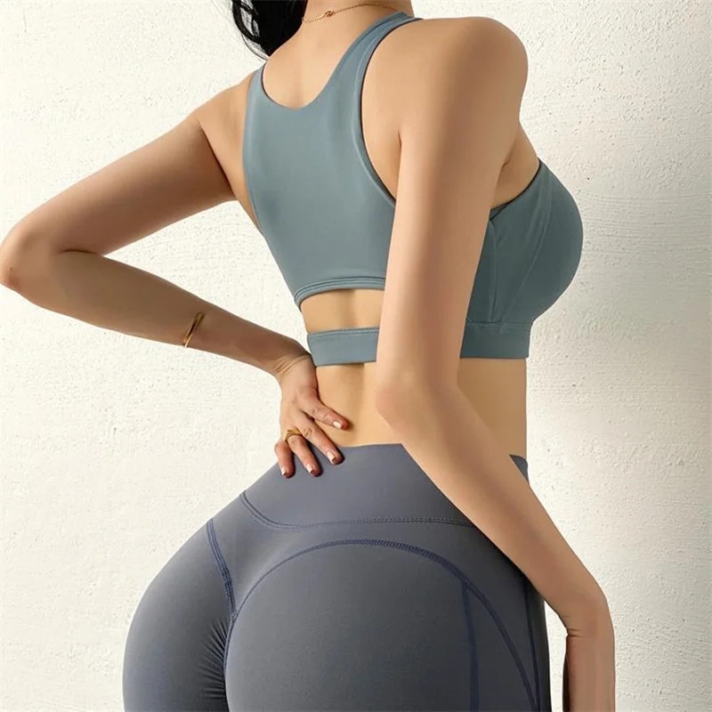 

New High-strength Women Sports Bra Push Up Crop Top Fitness Gym Vest Shockproof Top Sexy Running Yoga Bra Athletic Sportswear