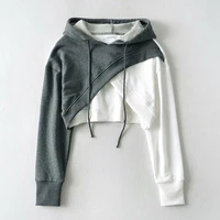montage hoodies european and american pullovers streetwear style sweater short sweet girl autumn hoody top 2021 new