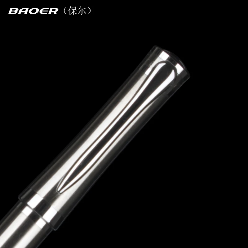Ручка перьевая Baoer черная с черным поршнем 0 5 мм|fountain pen|quality fountain pensmetal pen |