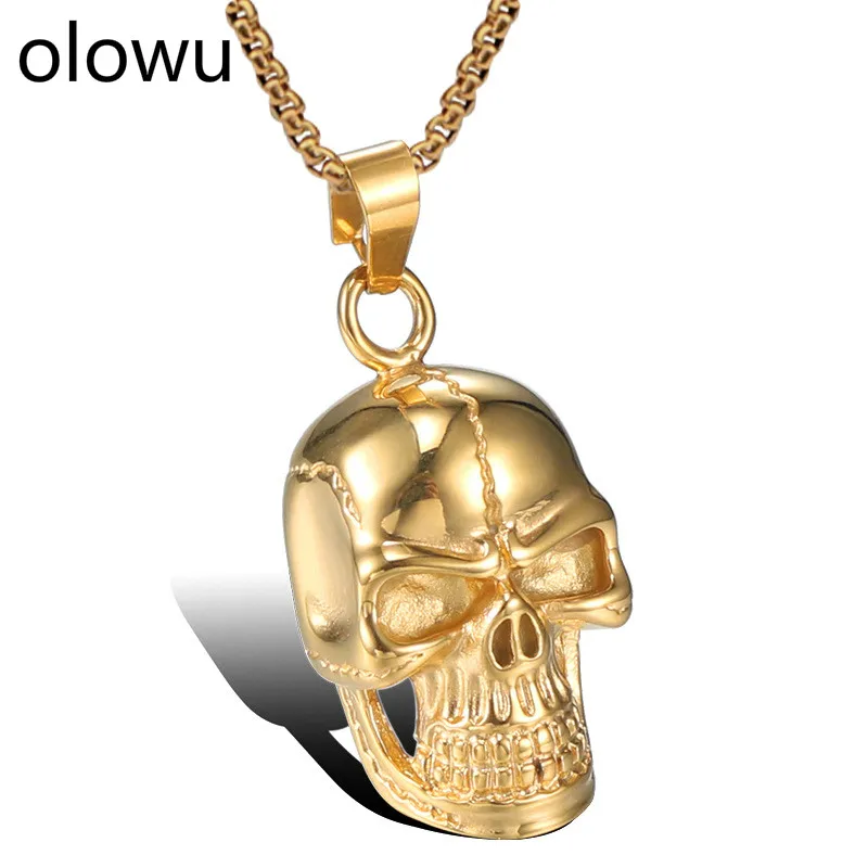 Мужская винтажная подвеска в виде скелета olowu из титановой нержавеющей стали с