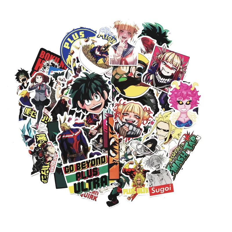70 шт мой герой Наклейки Классическая обувь для косплея Аниме стикеры современный