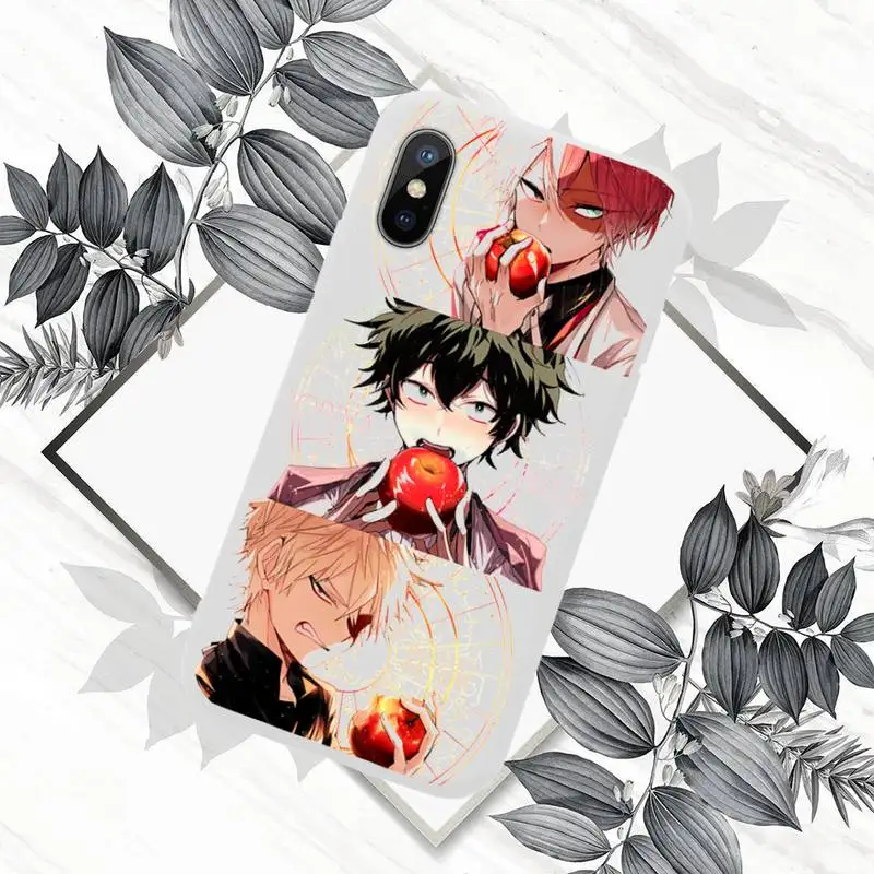 

Anime My hero academia Phone Case Candy Color for iPhone 6 7 8 11 12 s mini pro X XS XR MAX Plus