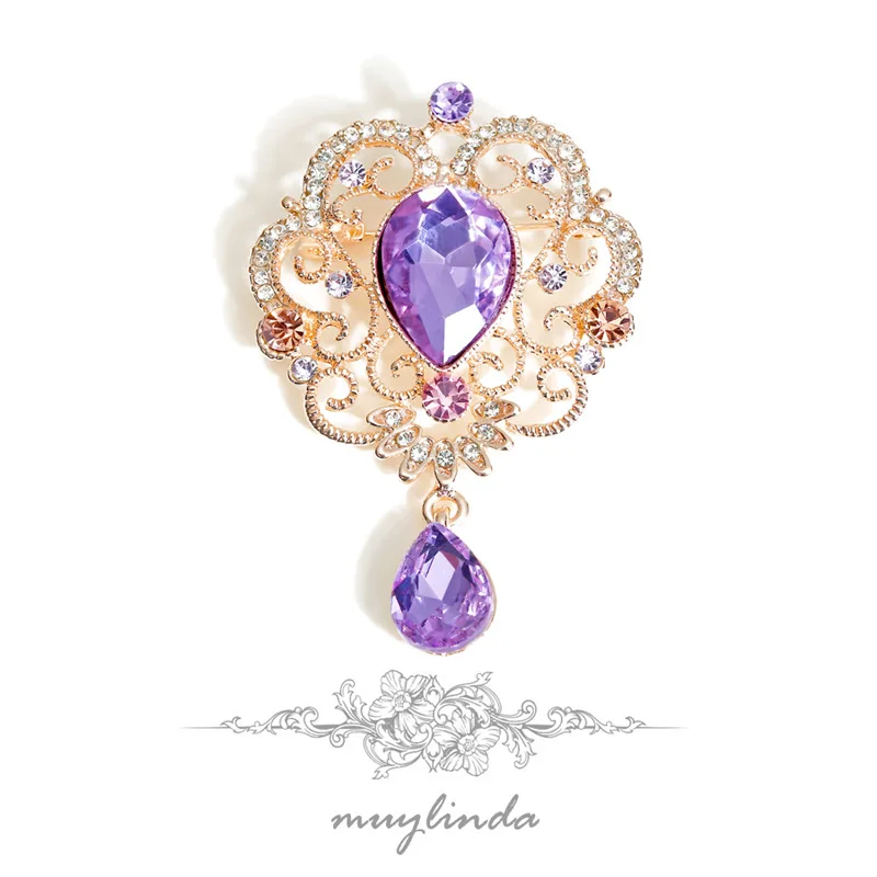 Роскошный каплевидный кристалл подвесные Броши милые романтические