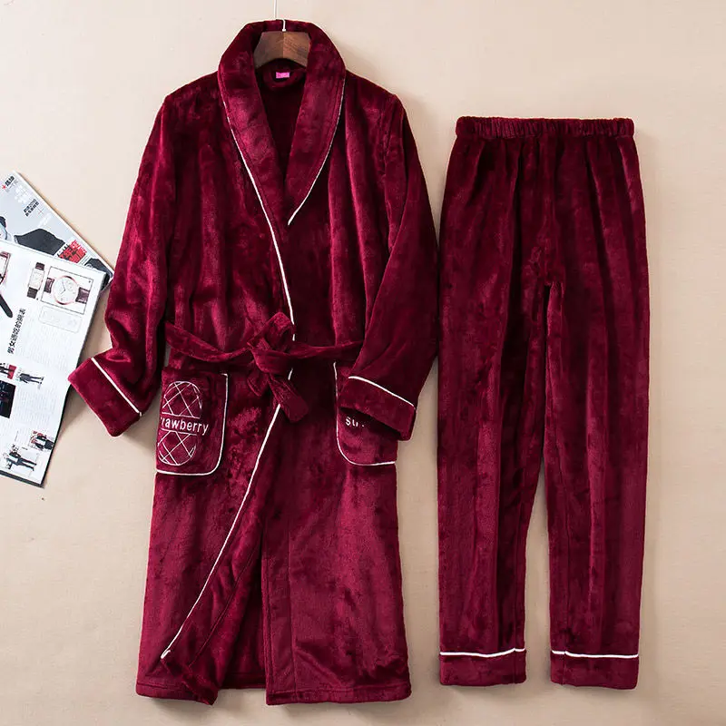 pajamas Autumn Winter Robe Thickening Pajamas Bathrobe Warm Plus Long sleepwear nightgown sexy sleepwear pijamas sleepwear women