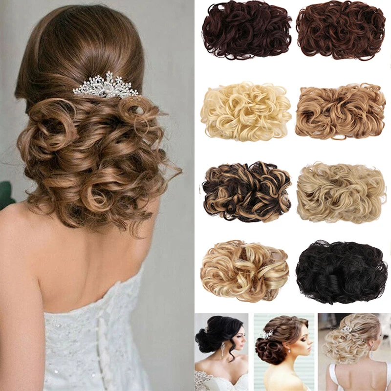 MUMUPI эластичная резинка чистая кудрявая шиньон с двумя пластиковыми расчески Updo