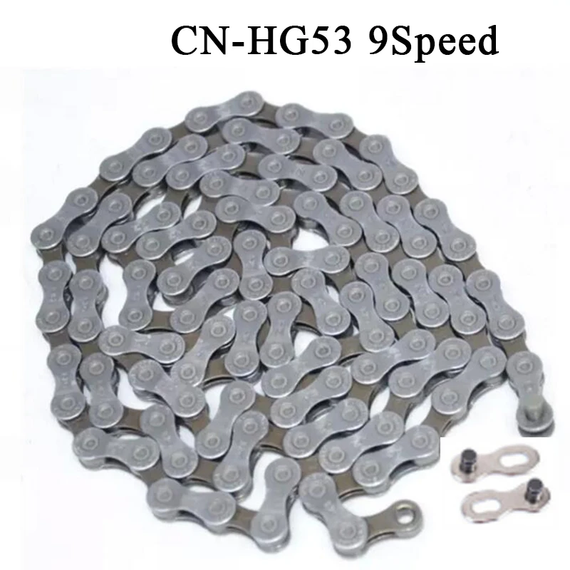 HG53 9Speed CN-HG53 HG95 HG901 цепь 116 звено дорожный велосипед горный велосипед 9S 10S 11 скоростная цепь с быстрой 116 звеньями в штучной упаковке - Цвет: HG53 9Speed