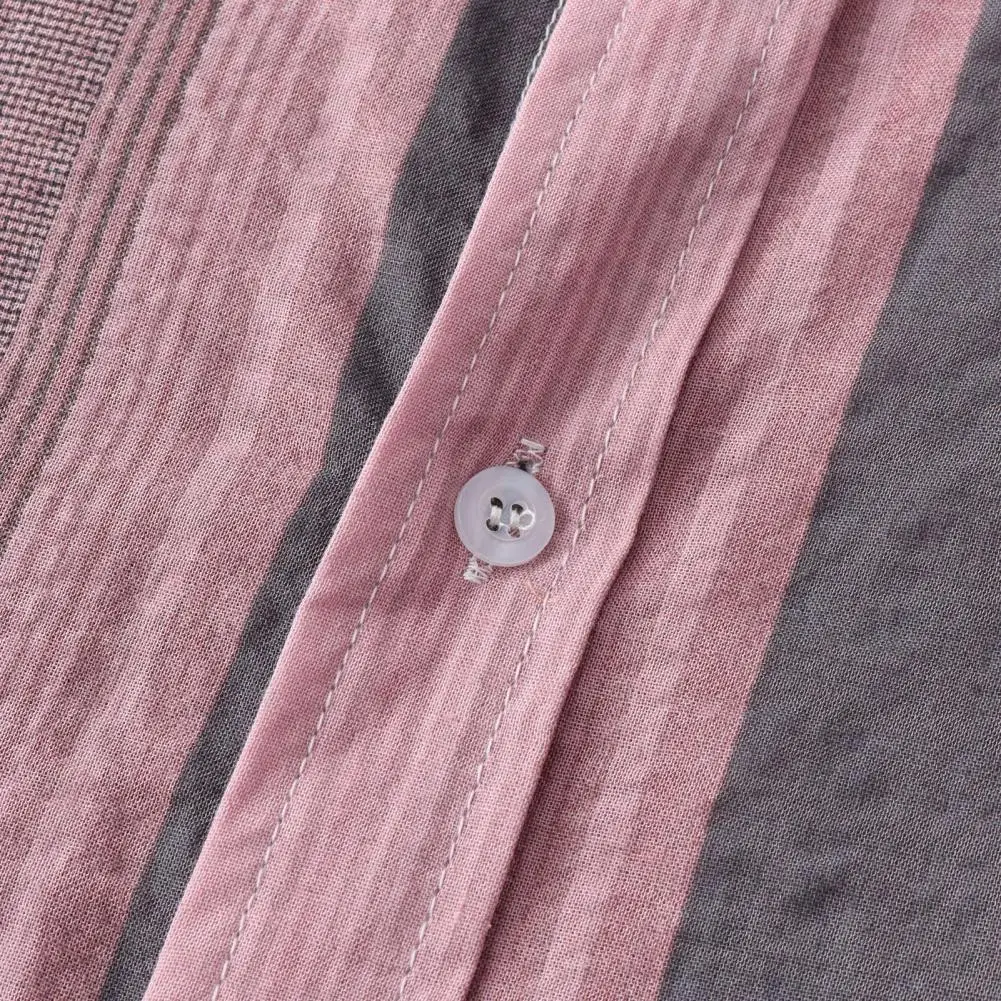 

Summer Men Shirts Casual Short Sleeve Hawaiian Shirt Lapel Strip Printing Cool Thin Breathable Shirt Men's Top camisa masculina