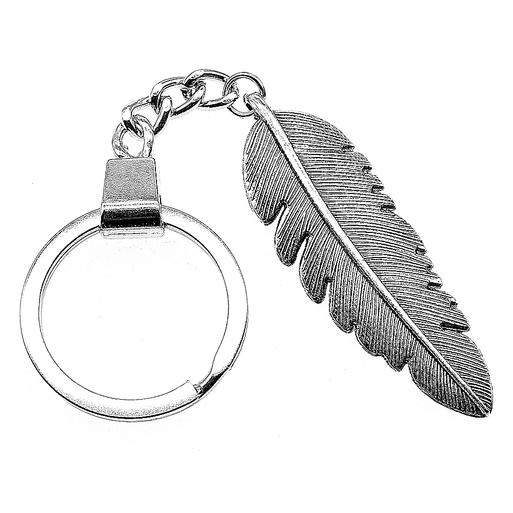 Античные серебряные Цвет 56x18 мм Большой Размеры подвески в форме пера DIY мужской