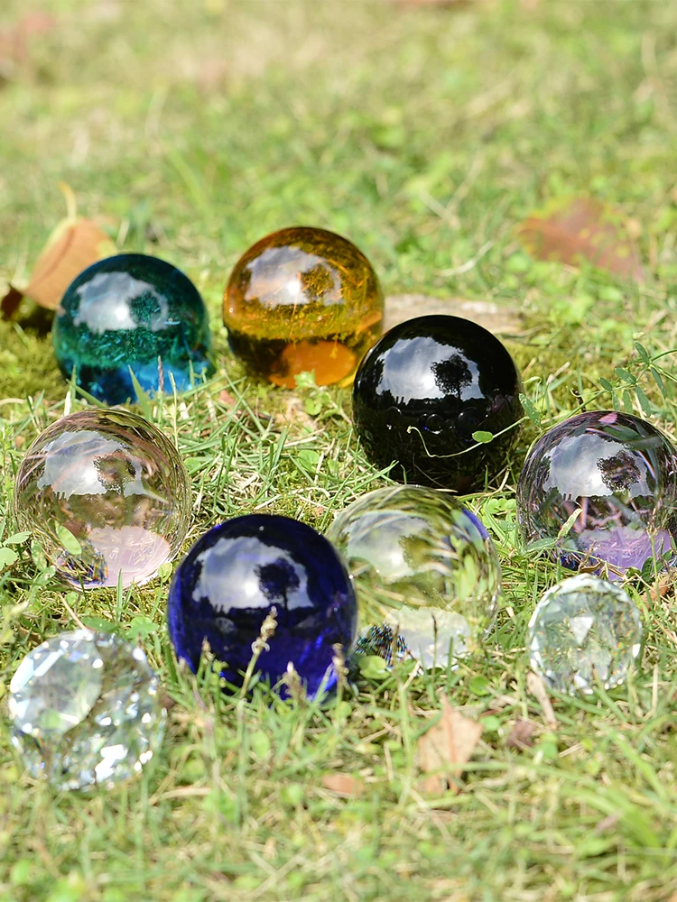 Янтарный 50 мм Хрустальный шар для медитации прозрачный шарик фотографии