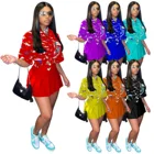 Женский тренировочный костюм для фитнеса, модная сексуальная рубашка с принтом, шорты, юбка, комплект из двух предметов, одежда для активного отдыха, облегающий спортивный костюм, спортивная одежда