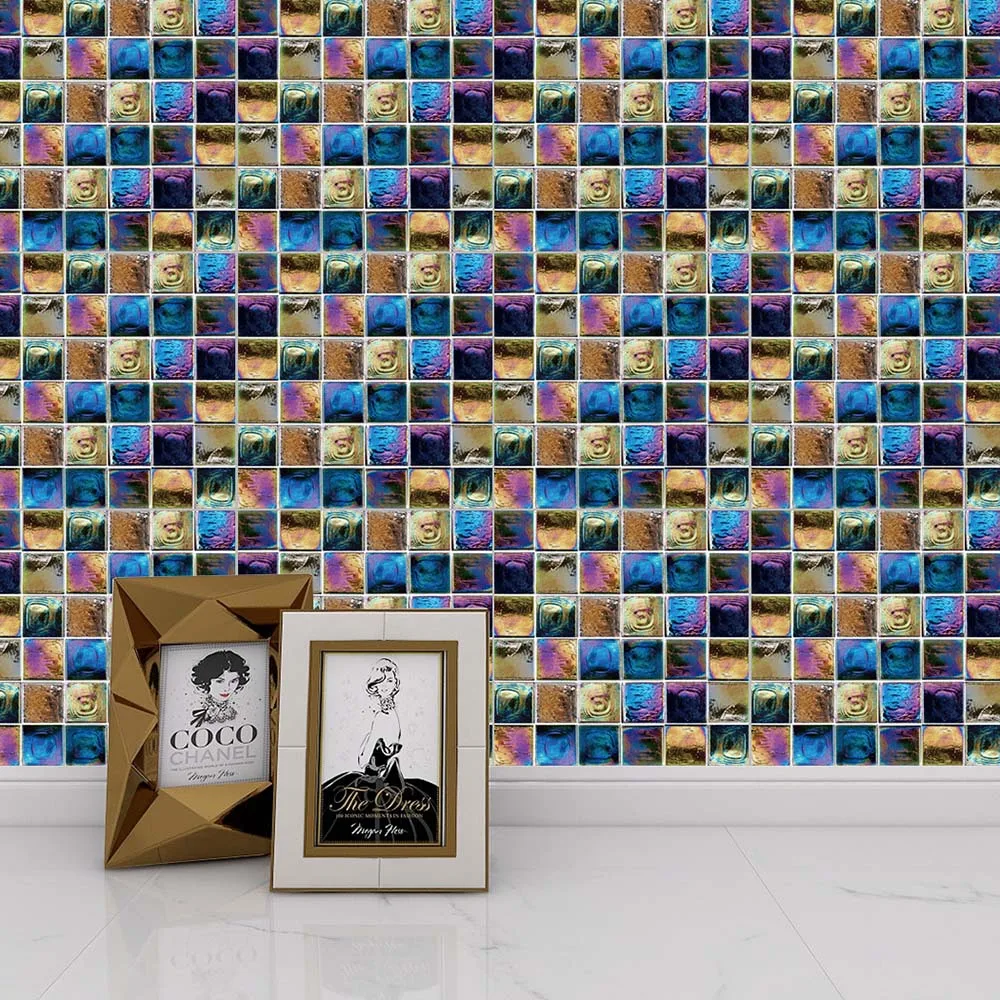 

10 шт. кристаллическая мозаичная плитка стикеры Самоклеющиеся Водонепроницаемый анти-Масляный фон украшения дома настенные наклейки