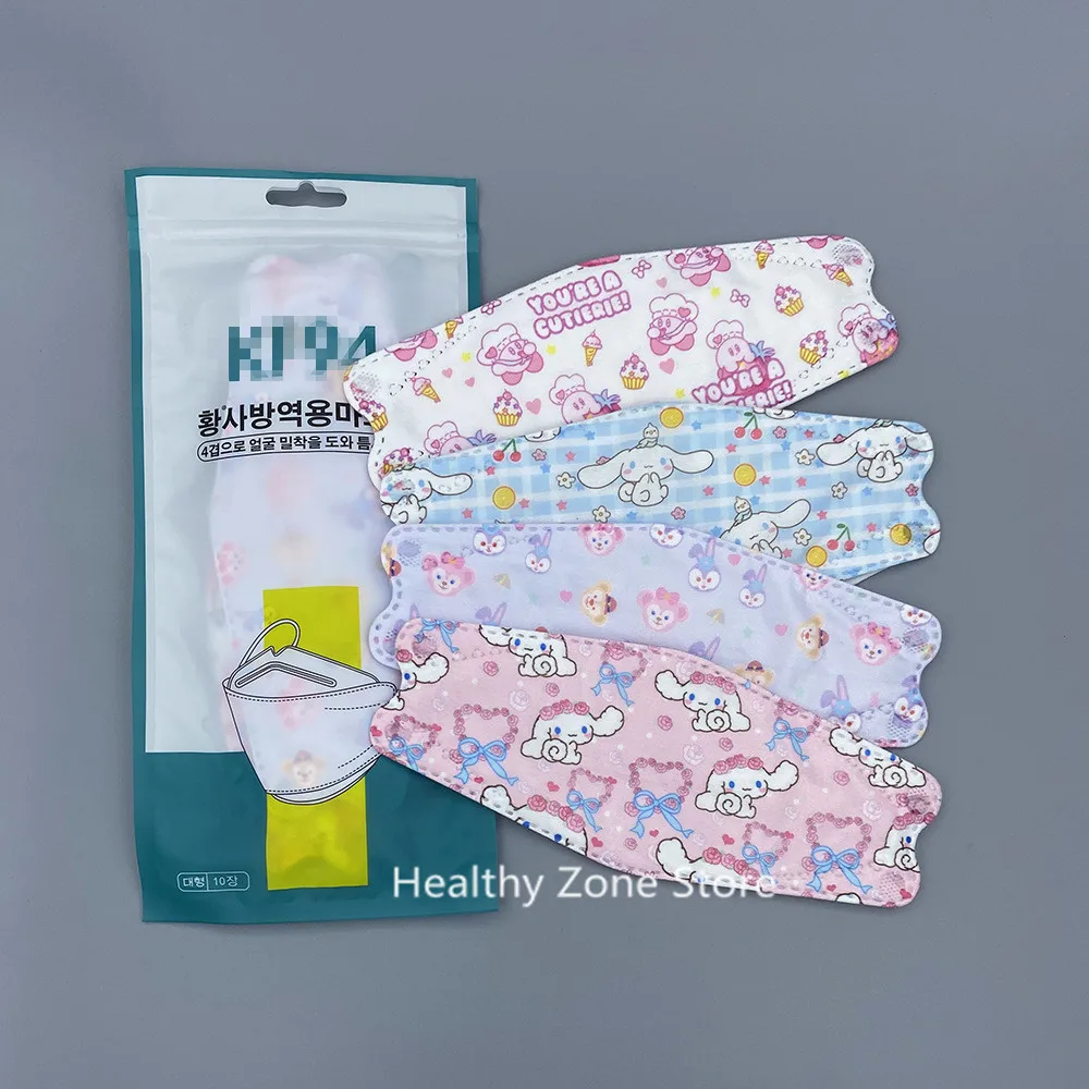Взрослые Мультяшные 4D стерео маски KN95 со швом для лица с CE Kawaii 4-слойные
