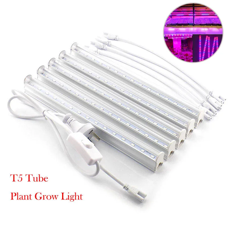 

6W-30W Plant Grow Light T5 Tube LED For Indoor Greenhouse Hydroponic System Lamp Tent Flower Plants Growth With Switch