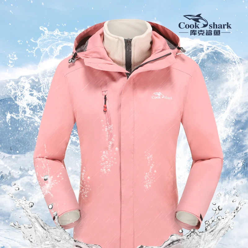 Cook shark 2020 Outdoor Jacket Women's fleece windbreaker women's cotton padded jacket fashion jacket autumn and winter clothing