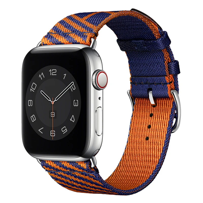Ремешок прыгающий для Apple Watch Band 44 мм 40 42 38 нейлоновый плетеный браслет nato iwatch 6 se 5 4