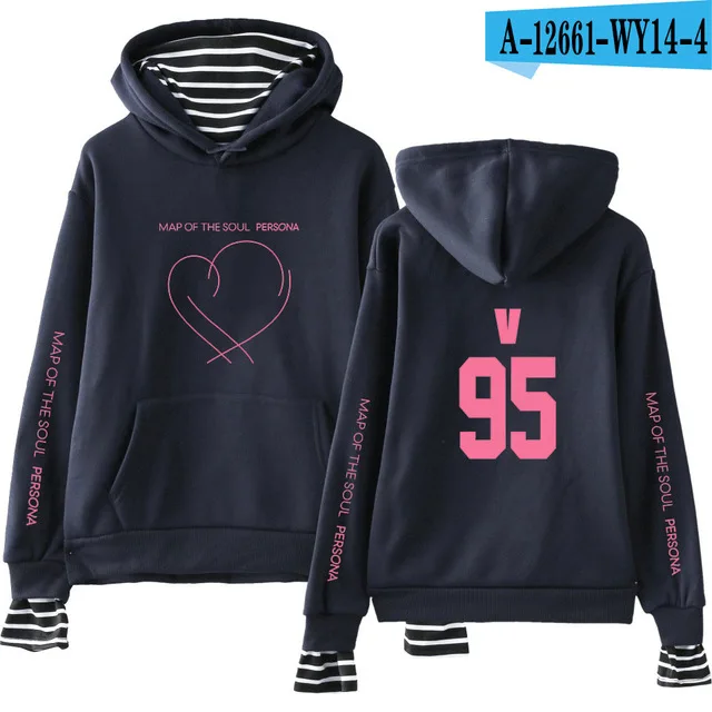 28 JIMIN J-HOPE JUNG KOOK SUGA альбом карта Soul Persona Печать Поддельные два предмета толстовки для женщин/мужчин модные тонкие/флисовые пальто - Цвет: 28