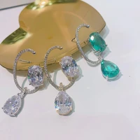 be 8 fashion water drop zirconia earrings beautiful multicolor design luxury wedding jewelry long drop earrings bijoux femme e881