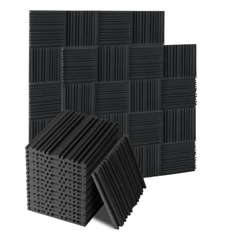 

50 Pcs Acoustic Foam Board,Studio Soundproof Wedges,Fireproof Soundproof Cushion,Acoustically Treated Foam,2.5X 30X 30Cm