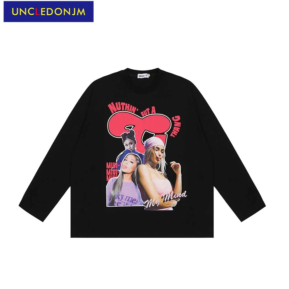 

UNCLEDONJM Crewneck sweatshirt couple clothes Graphic Printed sweatshirts japanese streetwear skateboard punk clothes 21216