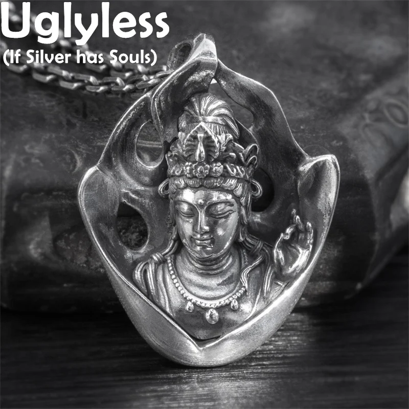 

Ожерелья ручной работы из серебра 999 пробы с подвесками унисекс, буддисты, религиозные украшения, 6 слов ожерелья с мантрой без цепочек