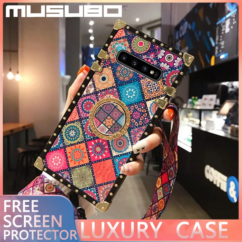 MUSUBO роскошный винтажный цветочный клетчатый чехол для телефона Samsung Galaxy S20 Ultra S10 S9