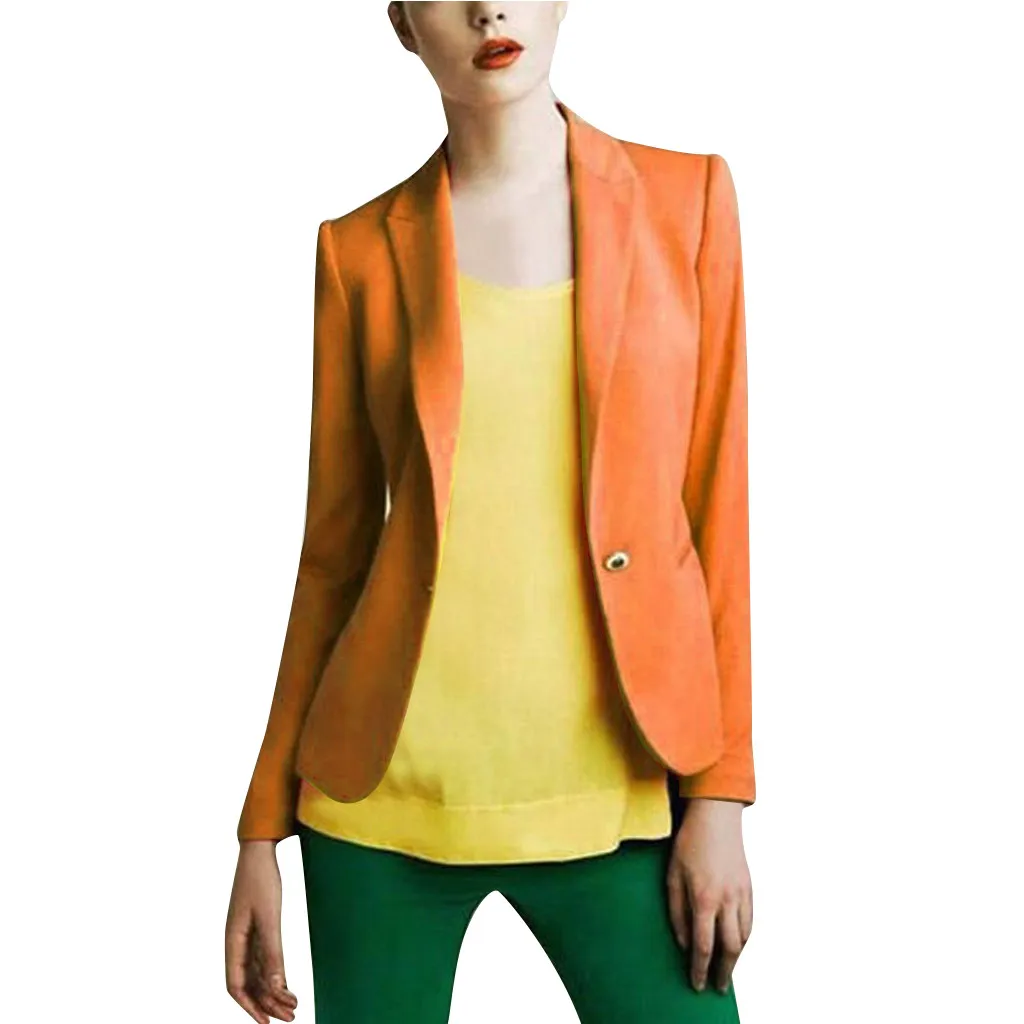 Костюм 2019Top Женский Повседневный однотонный тонкий кардиган блейзер с длинными