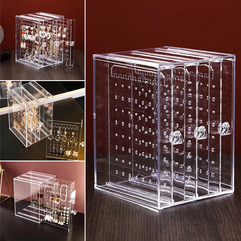 

Креативные серьги ящик для хранения ювелирных изделий чехол прозрачная коробка ювелирных изделий серьги ювелирных изделий шкатулки для ма...