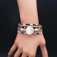 2022 fashion shell pu chain bracelet for women multiple layers bracelets bracelets for women jewelry joyas bxh803s04